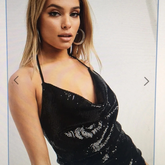 New* Lioness Black‎ Sequin Halter Dress - Picture 15 of 15